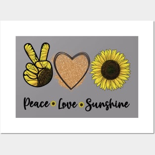 Peace Love Sunshine Sunflower Posters and Art